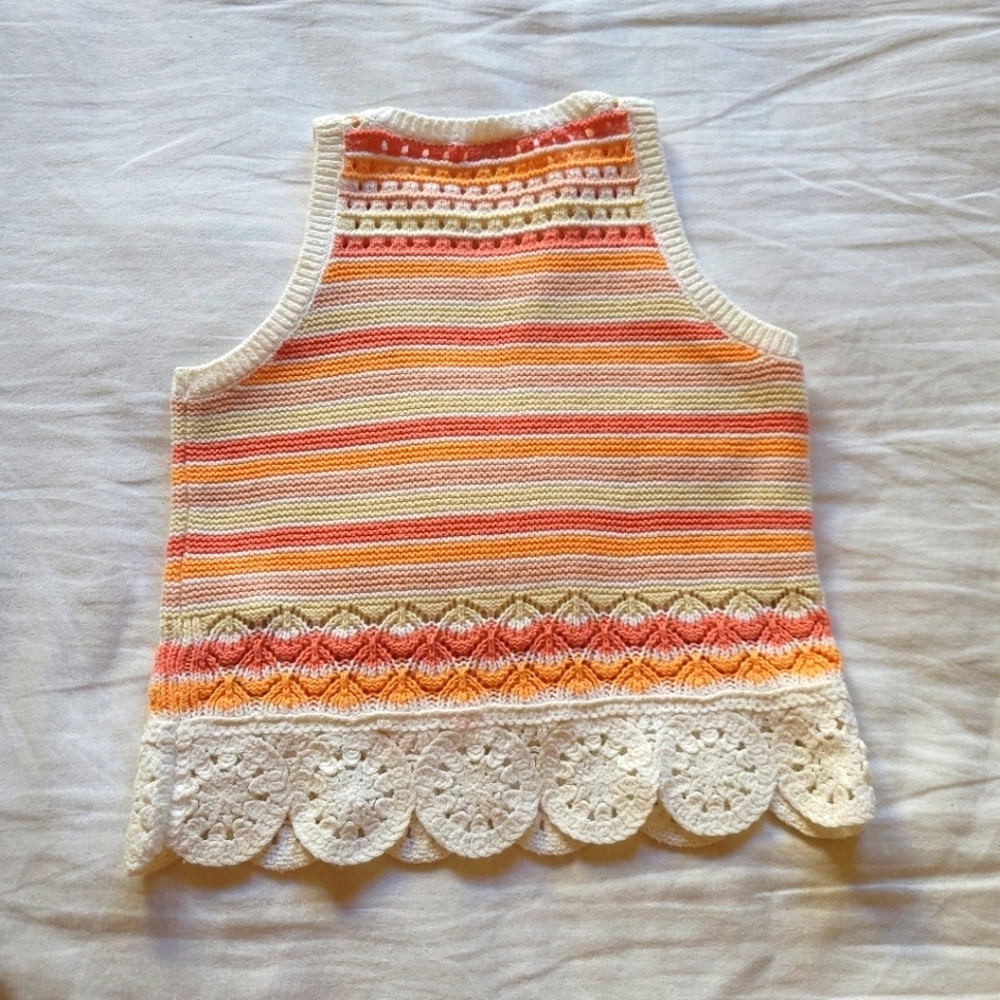 Abercrombie & Fitch Kids Striped Tank Top with Lace Hem - Picture 2 of 7